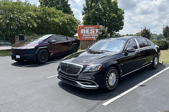 tesla cybertruck with stratos window tint