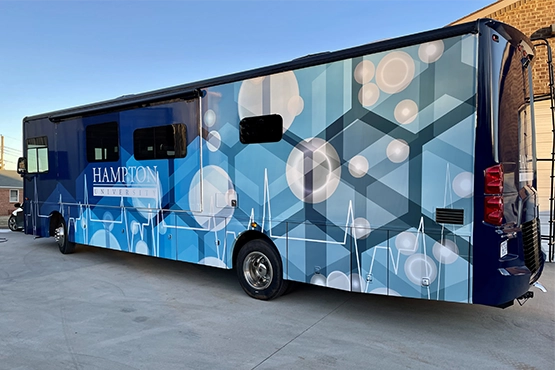 hampton universityy bus wrap